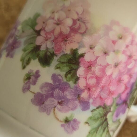 Antique Vintage Germany Porcelain Shaving Mug Cup Pink Roses Luster Germany home - Picture 5 of 15